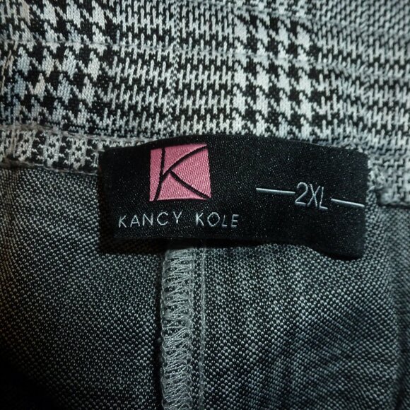 KANCY KOLE High Waist Paper Bag w/Pockets &Tie, Stretch Cropped Trousers  Sz 2XL - Picture 7 of 13